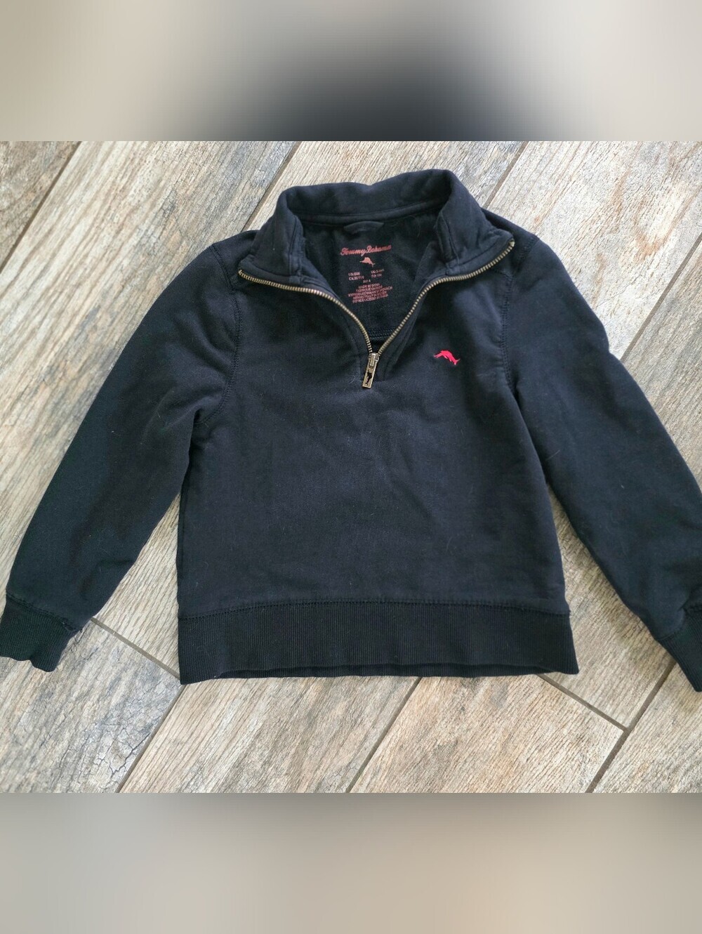 Tommy Bahama Black Quarter-Zip Pullover Toddler Youth Boys Sz Xs 4 5